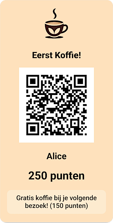 Gepersonaliseerde digitale spaarkaart